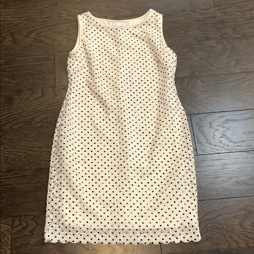 Ronni Nicole Cream Dress with Black Dots